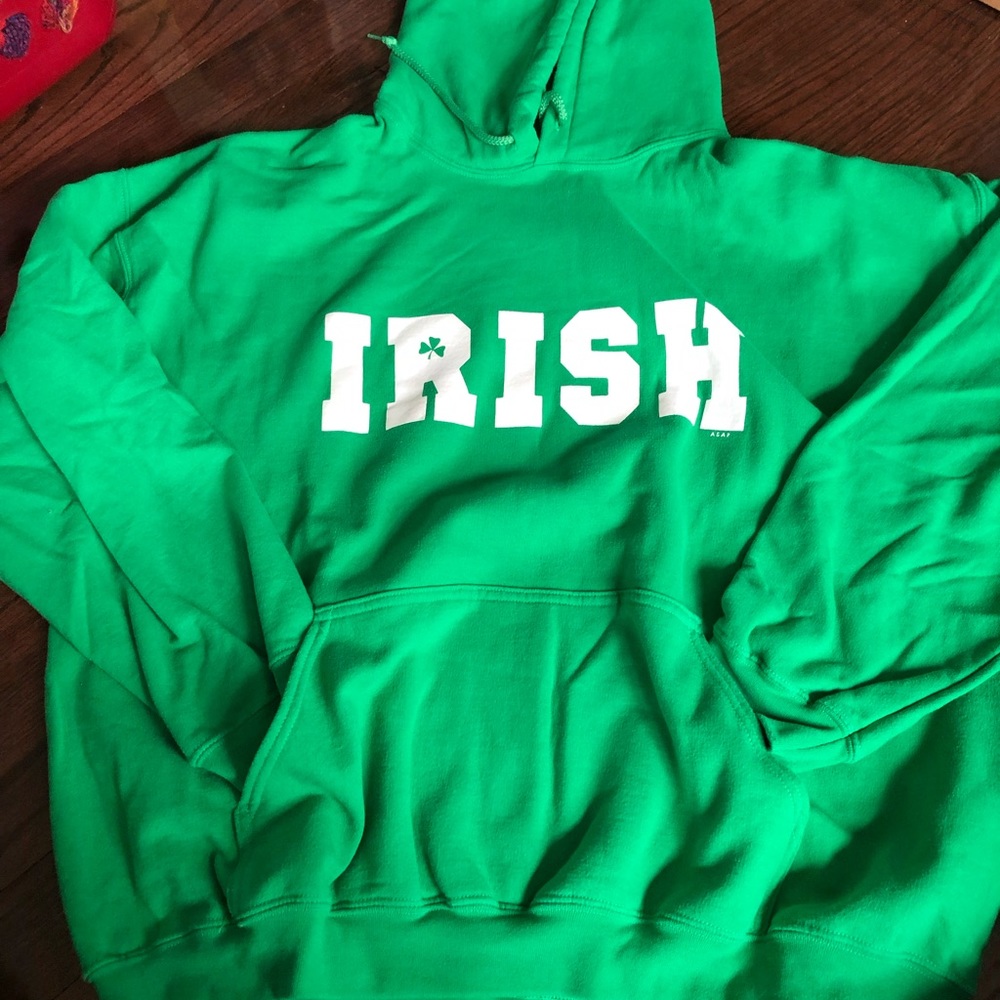 Custom made green Irish hoodie